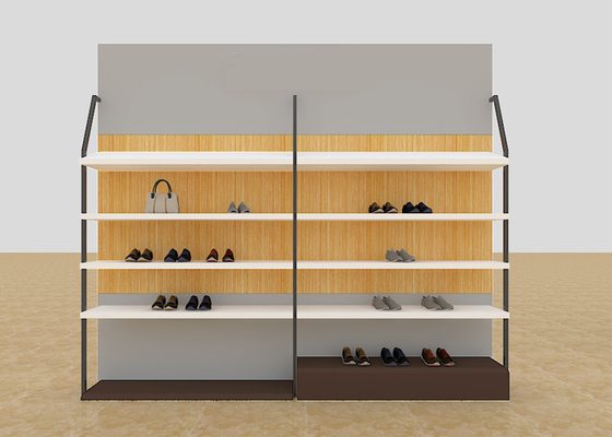 Leisure Shoe Store Display Shelves / Footwear Display Stands With KD Version supplier